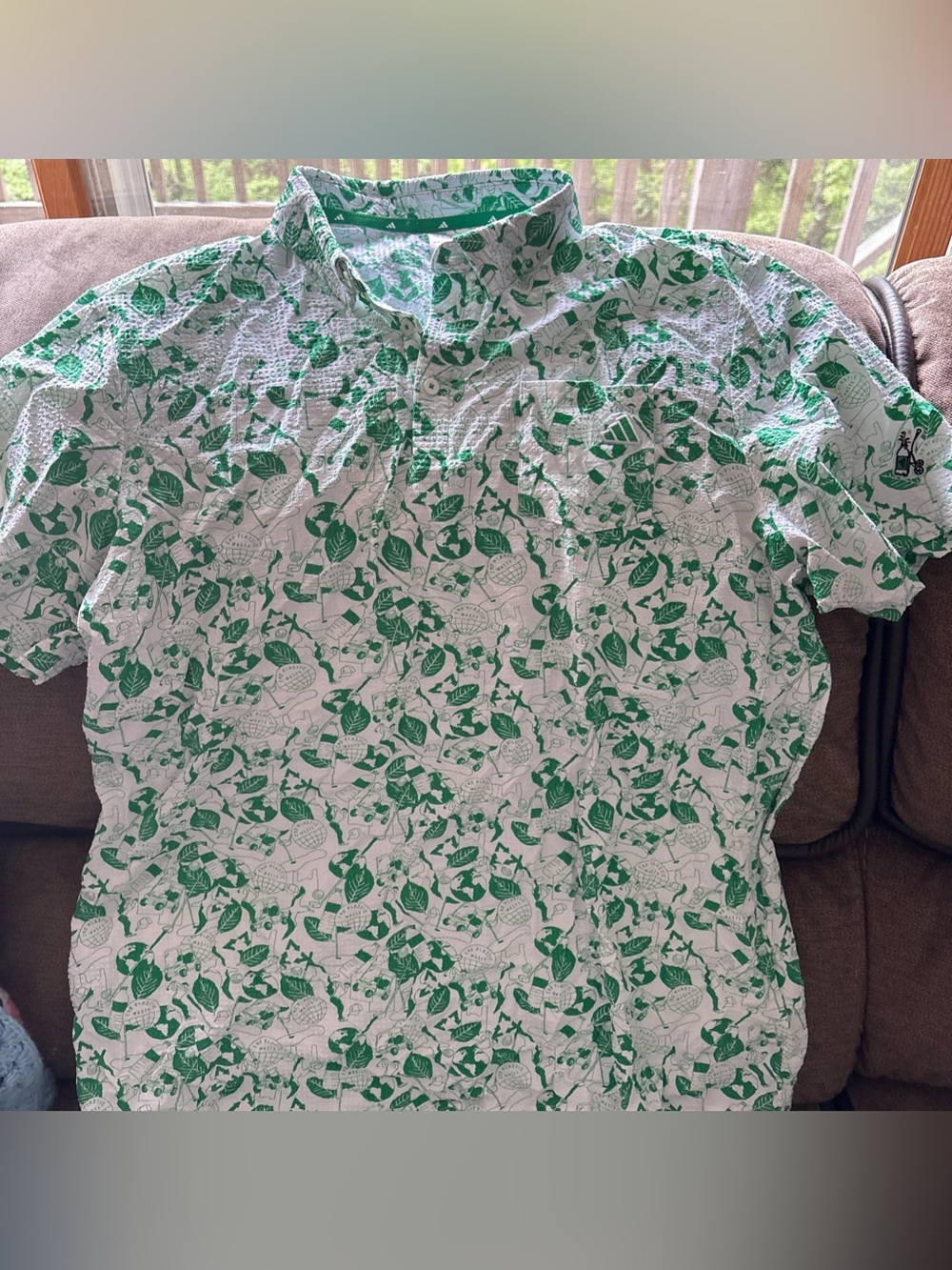 Adidas Polo Shirt Men’s XL  Play Green Golf Textured Stretch Performance Recycle